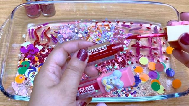ASMR Makeup Slime !! Mixing Makeup Part’s Glitter Into Clear Crystal Slime !So Relaxing Video #asmr
