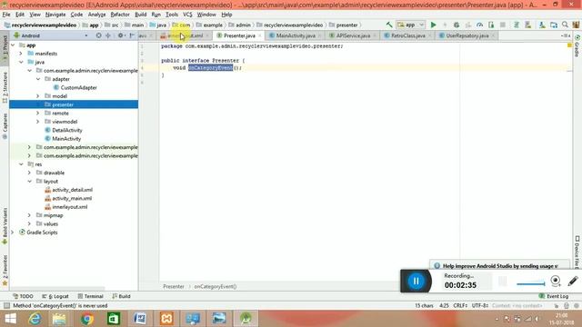 MVVM Recyleview Event .. (RECYLCER CARD VIEW MODEL ) смотреть онлайн