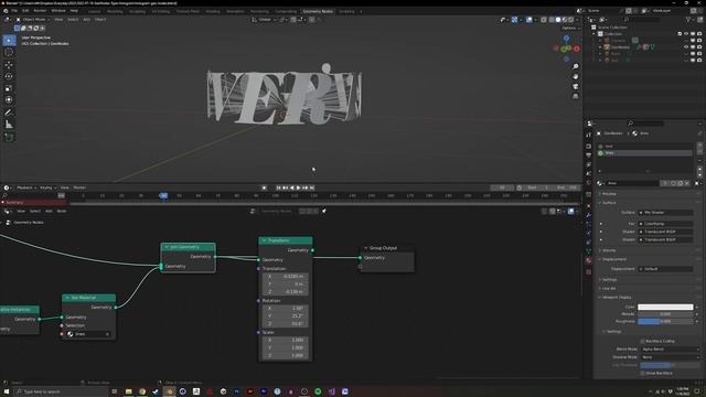 Blender 3.3 - Geometry Nodes - Hologram Text смотреть онлайн
