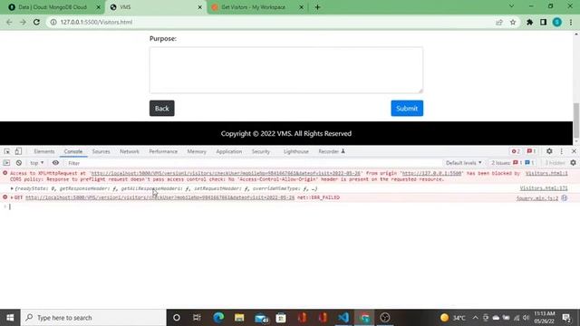 Visitors Management System - Frontend - Connecting the frontend with the Backend - CORS смотреть онлайн