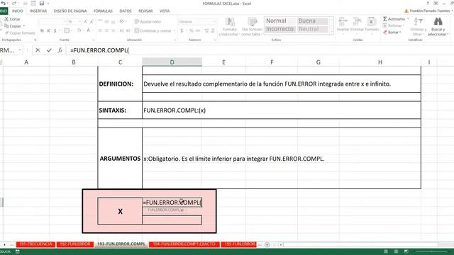 Función FUN.ERROR.COMPL Excel 2013: 193 de 448 HD смотреть онлайн