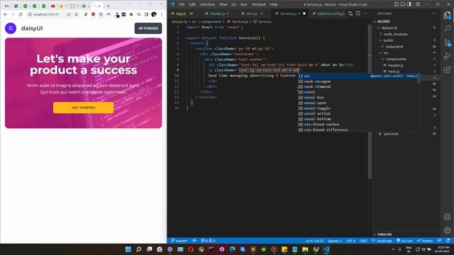 Build a Responsive Landing Page using DaisyUI, ReactJS and Tailwind CSS смотреть онлайн
