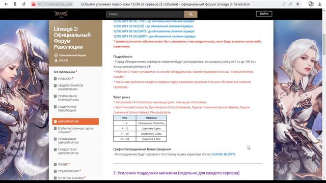 Lineage 2 Revolution Январь Мерж серверов смотреть онлайн