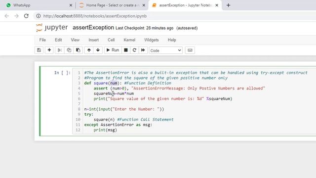 Python in Tamil | Built-in-Exception | Python AssertionError with Example Program смотреть онлайн