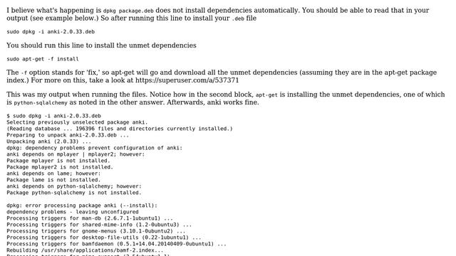 Ubuntu: Problem when installing Anki: unmet dependencies смотреть онлайн