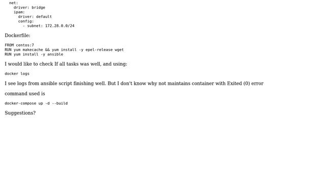 DevOps & SysAdmins: docker-compose fail to maintain up centos build смотреть онлайн