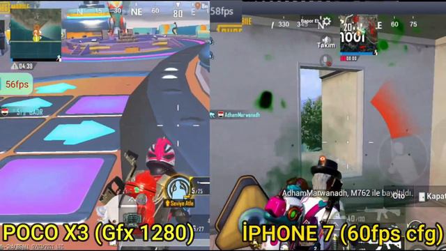 İPHONE 7 VS POCO X3 NFC PUBG FPS TEST смотреть онлайн