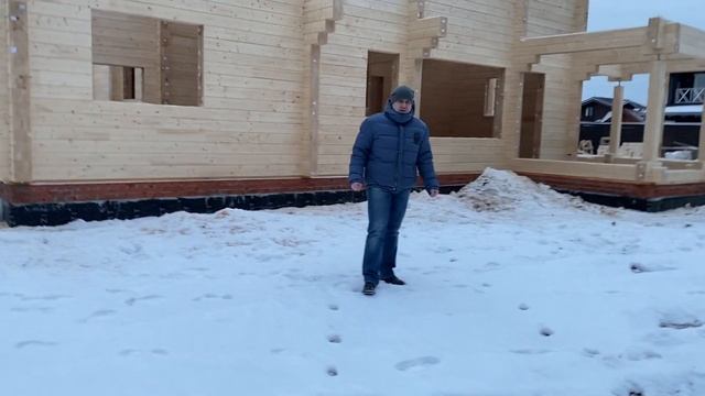 Строим дом из клееного бруса зимой. смотреть онлайн