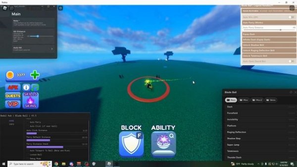 Blade Ball Script / Hack | AUTO BLOCK + FARM WINS | Give All Skills | *PASTEBIN 2023*