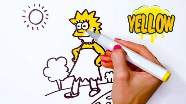 Drawing a Liza Simpson for children/Bolalar uchun Liza Simpsonni chizish