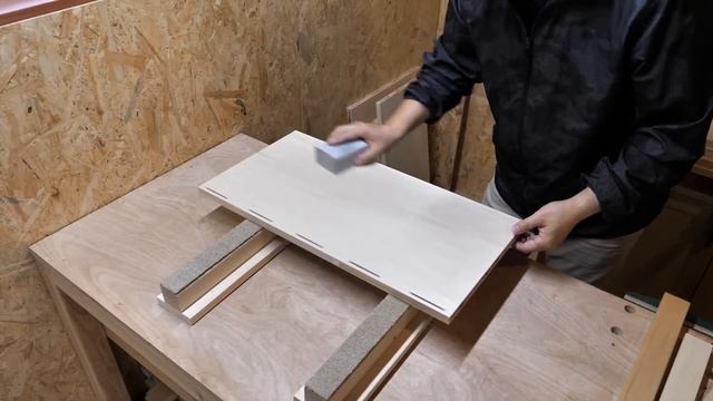 【木工DIY】ビスケットジョイントによる吊戸棚（可動棚付）の作り方。