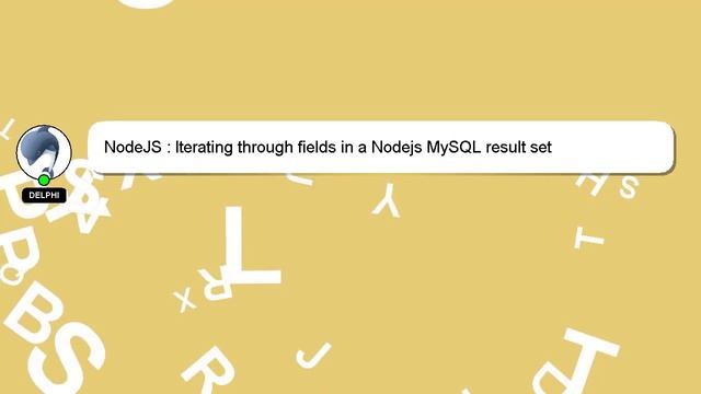 NodeJS : Iterating through fields in a Nodejs MySQL result set смотреть онлайн