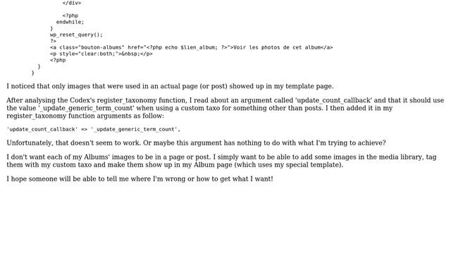 Wordpress: update_count_callback argument in register_taxonomy function not working смотреть онлайн
