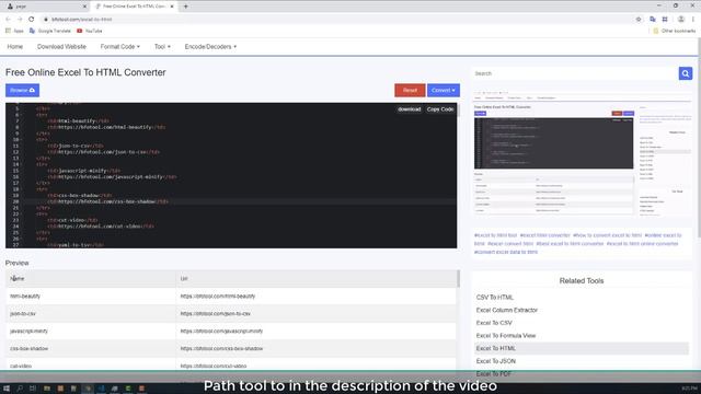 Free Online Excel To HTML Converter смотреть онлайн