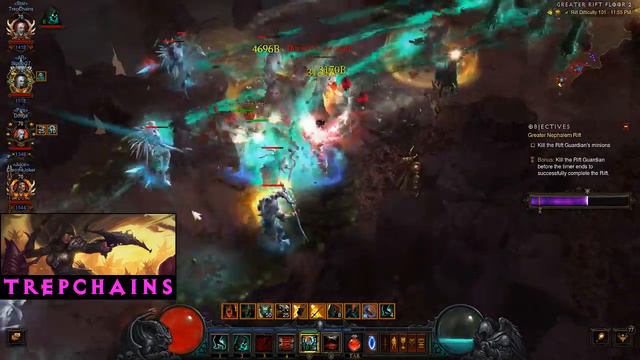 Diablo III Season 13 Gameplay - 4man Speed Greater Rift 101 смотреть онлайн
