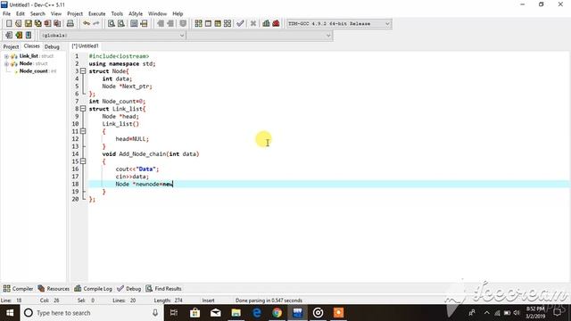 Add Node Simply (Single Linked List ) in C++ смотреть онлайн
