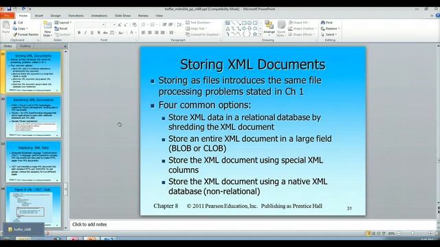 Ch 8 - Storing XML смотреть онлайн