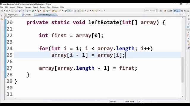 array left rotate in java смотреть онлайн