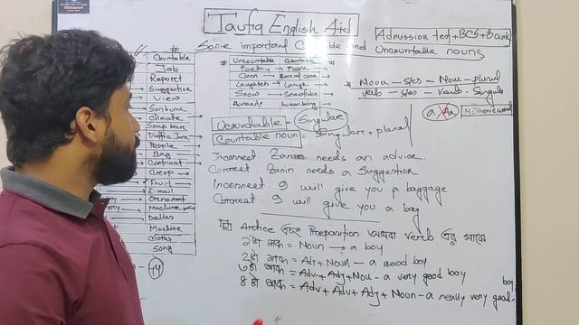 Some important Countable & Uncountable Nouns | Admission | BCS | Bank | Taufiq Taj смотреть онлайн