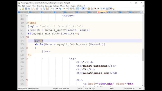 Online School - | PHP and MySQLi CRUD | Show Data from Database | Part-04 | Bangla Tutorial | смотреть онлайн