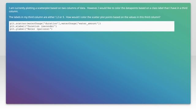Color scatter plot points based on a value in third column? смотреть онлайн