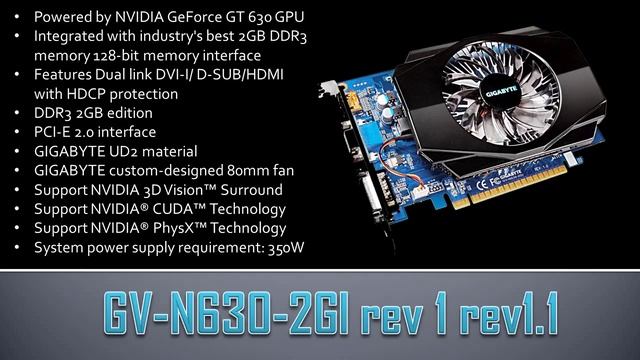GV N630 2GI rev 1 rev1.1 смотреть онлайн