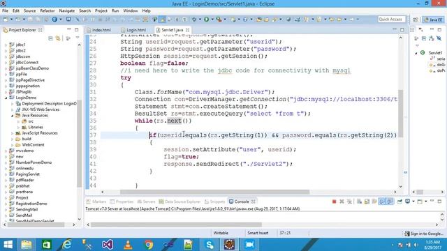 Login page in servlet # login page in servlet with mysql # login servlet example in eclipse смотреть онлайн
