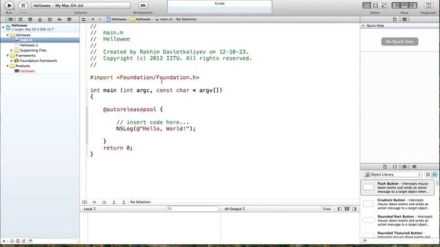 Разработка приложений для Mac OS X: Введение в Objective C и XCode. Лекция 1, Модуль 2 смотреть онлайн