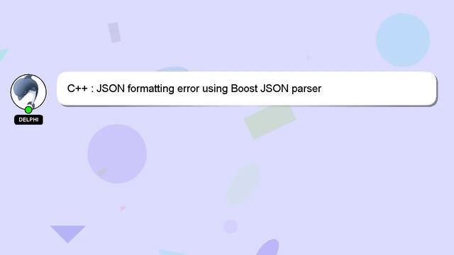 C++ : JSON formatting error using Boost JSON parser смотреть онлайн