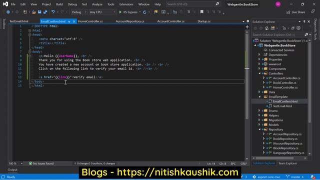 (#108) Generate email confirmation token and send email to the user in asp.net core смотреть онлайн
