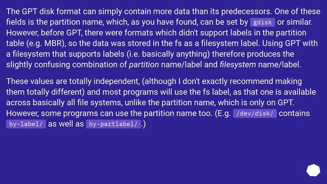 What is the difference between a partition name and a partition label? смотреть онлайн