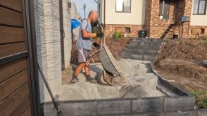 Cтупеньки из бордюров и тротуарной плитки | Outdoor steps