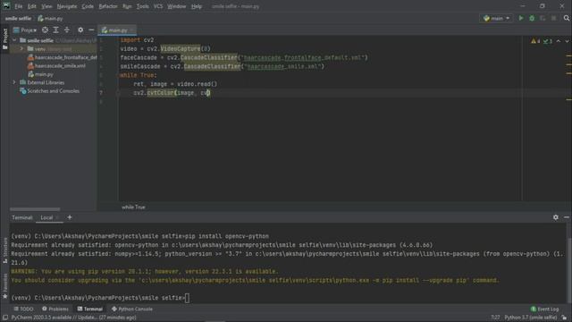 Auto capture Selfie by Detecting Smile using Python | Object Detection | Project Guru смотреть онлайн