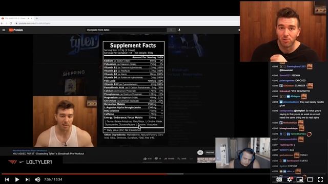Tyler1 Reacts To Me Dissecting His Bloodrush Pre-Workout - My Response смотреть онлайн