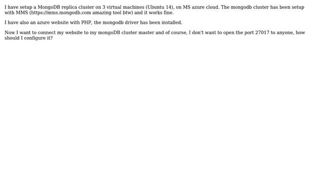 DevOps & SysAdmins: Setup MongoDB on MS Azure virtual machine to access it from an azure website смотреть онлайн