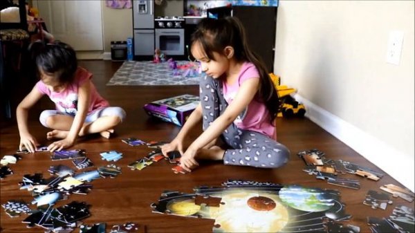 Solar System Puzzle For Kids🧩3 & 4 Yrs Old Solving 100 Pieces Gaint Floor Puzzle🧩Time Lapse