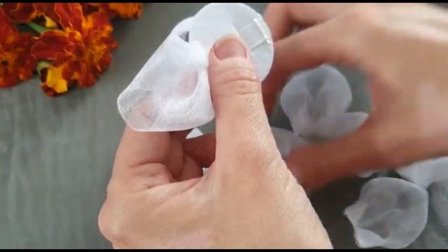 Цветок из органзы/ пышный бант/новый бант/мк/канзаши смотреть онлайн