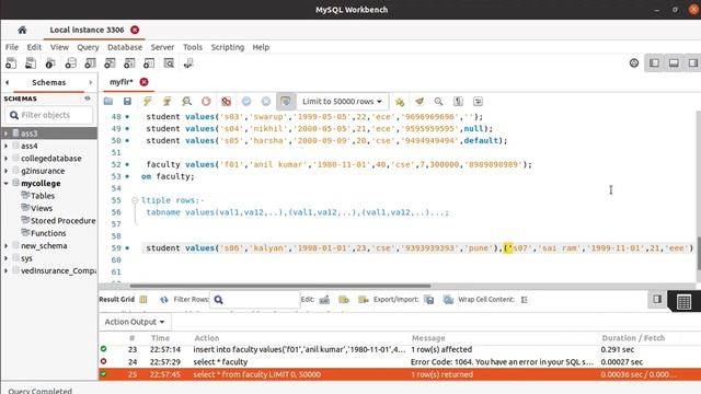 Insert multiple records into table in Mysql смотреть онлайн