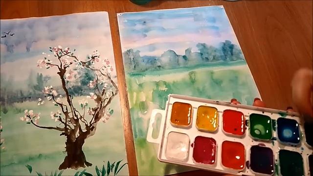 Мастер-класс "Весеннее дерево" в технике кляксография смотреть онлайн