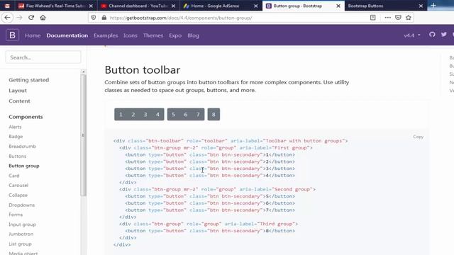 Button Group in Bootstrap,Lec-27|Bootstrap 4 tutorials for beginners in Urdu/Hindi| смотреть онлайн