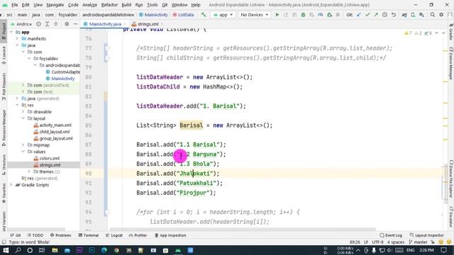 Android Bangla Tutorial 7.53 - Preparing data for the Expandable Listview Part 05 смотреть онлайн