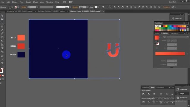 Magnet U Logo Design & Mock up tutorial in illustrator. How to make a logo and mock up? смотреть онлайн