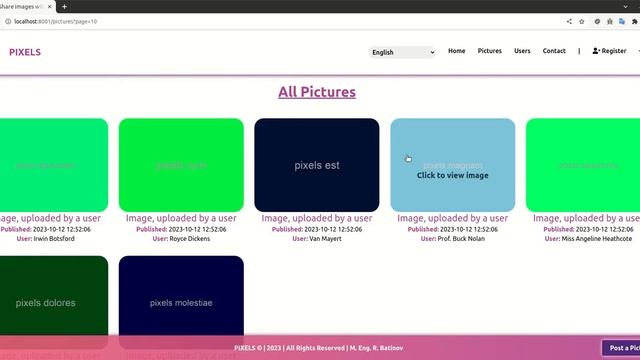 PIXELS - Pictures Pagination | Laravel Project смотреть онлайн