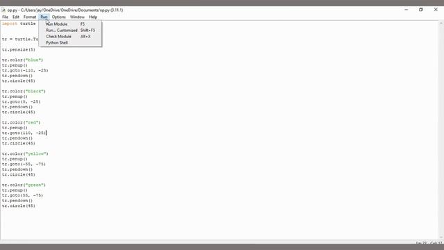 Draw an Olympic Symbol in Python using Turtle ?? смотреть онлайн