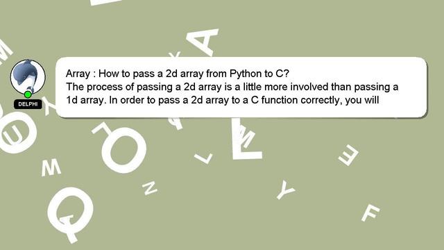 Array : How to pass a 2d array from Python to C? смотреть онлайн