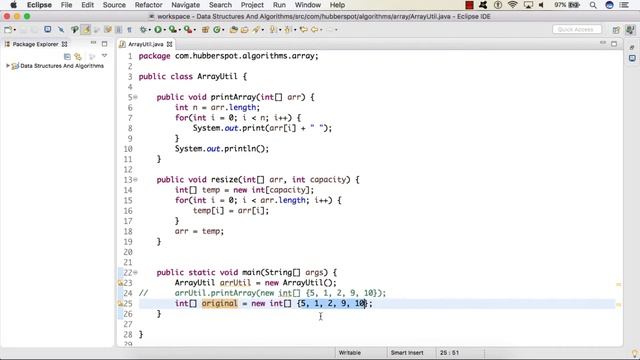 How to resize an Array in Java ? | Implementation смотреть онлайн