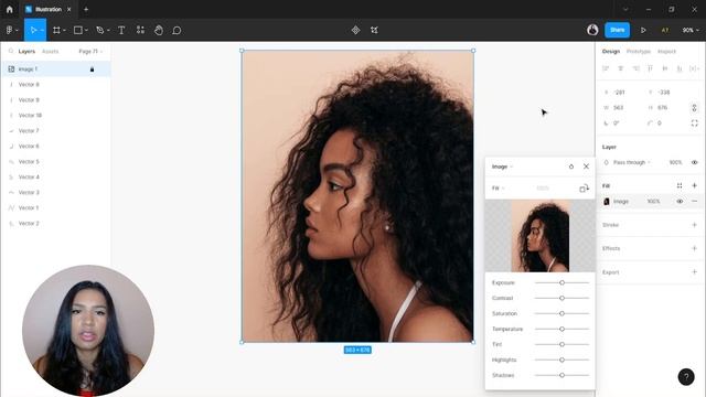 Ilustração minimalista no Figma: mulher com cabelo cacheado смотреть онлайн