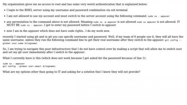 Unix & Linux: shell script to run commands after sudo su - appuser