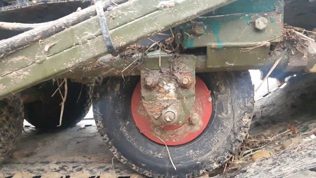 самодельный мотобуксировщик с колёсным модулем