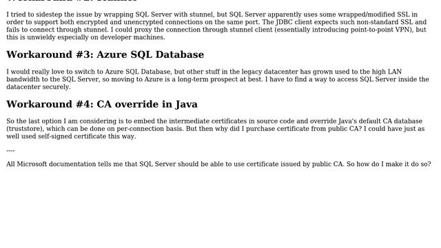 SQL Server doesn't send intermediate SSL certificates смотреть онлайн